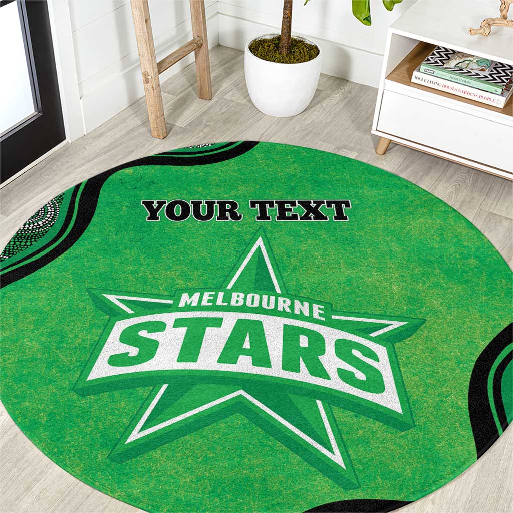 Custom Melbourne Stars Round Carpet Indigenous Art - Grunge Style