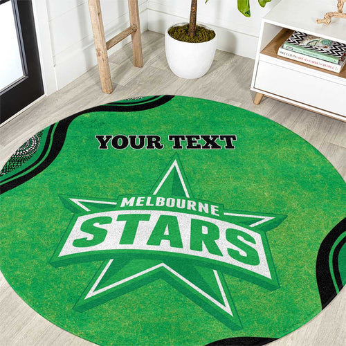 Custom Melbourne Stars Round Carpet Indigenous Art - Grunge Style