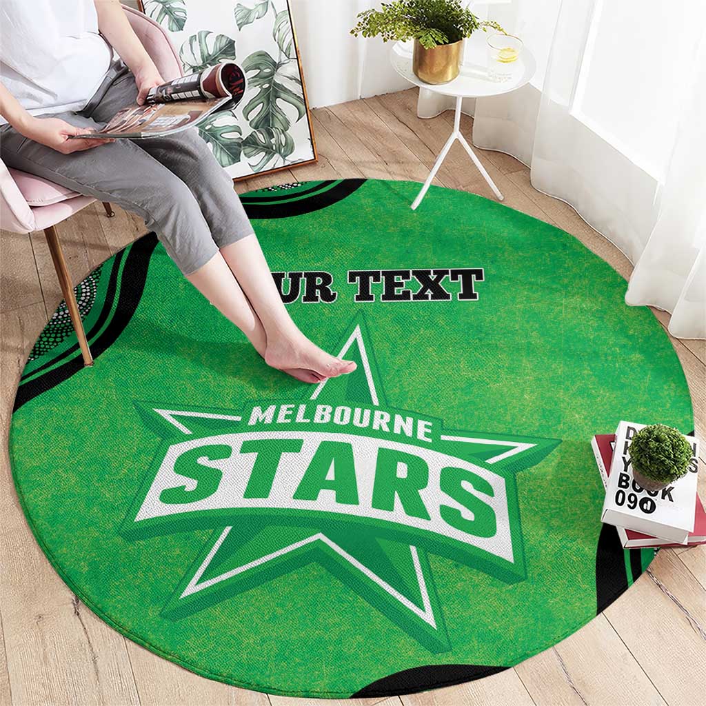 Custom Melbourne Stars Round Carpet Indigenous Art - Grunge Style