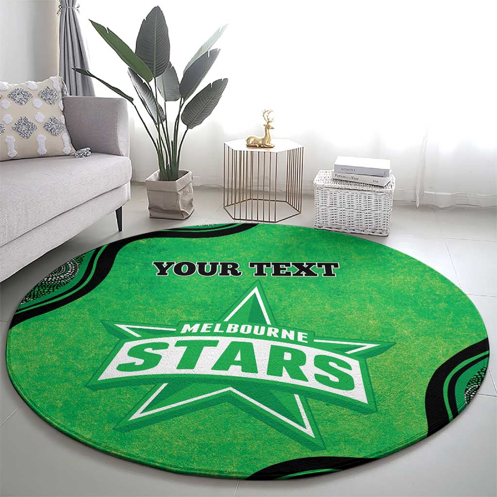 Custom Melbourne Stars Round Carpet Indigenous Art - Grunge Style
