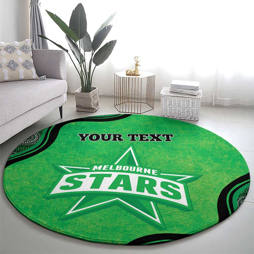 Custom Melbourne Stars Round Carpet Indigenous Art - Grunge Style