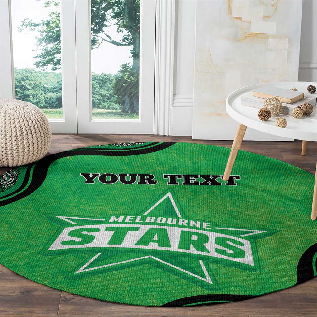 Custom Melbourne Stars Round Carpet Indigenous Art - Grunge Style