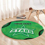 Custom Melbourne Stars Round Carpet Indigenous Art - Grunge Style
