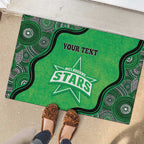 Custom Melbourne Stars Rubber Doormat Indigenous Art - Grunge Style