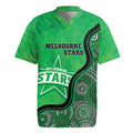 Custom Melbourne Stars Rugby Jersey Indigenous Art - Grunge Style