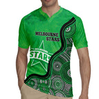 Custom Melbourne Stars Rugby Jersey Indigenous Art - Grunge Style