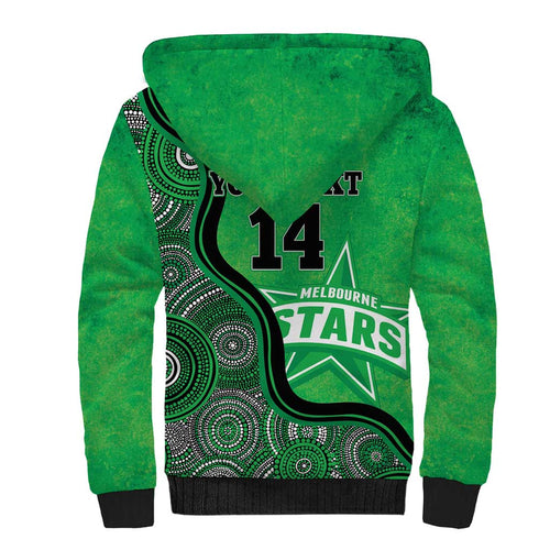 Custom Melbourne Stars Sherpa Hoodie Indigenous Art - Grunge Style