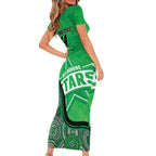 Custom Melbourne Stars Short Sleeve Bodycon Dress Indigenous Art - Grunge Style