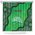 Custom Melbourne Stars Shower Curtain Indigenous Art - Grunge Style