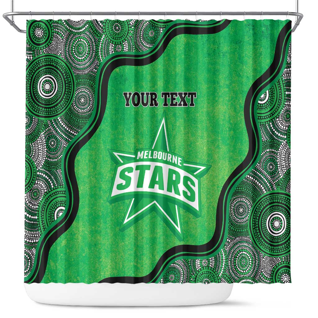 Custom Melbourne Stars Shower Curtain Indigenous Art - Grunge Style