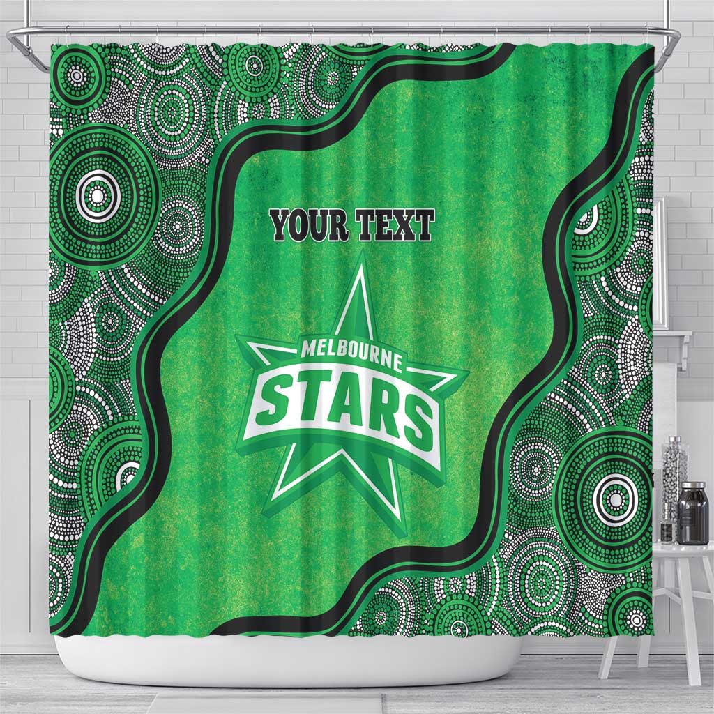 Custom Melbourne Stars Shower Curtain Indigenous Art - Grunge Style