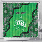 Custom Melbourne Stars Shower Curtain Indigenous Art - Grunge Style