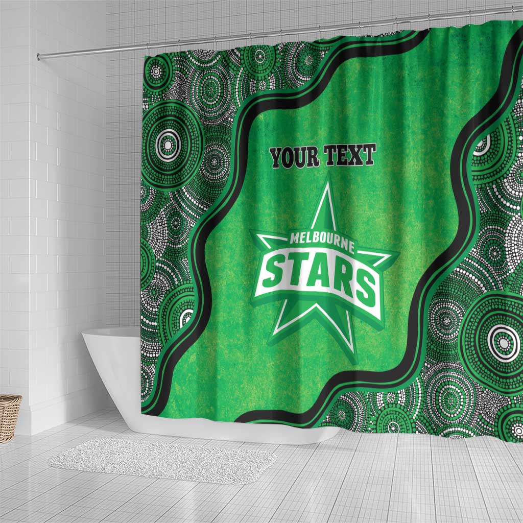 Custom Melbourne Stars Shower Curtain Indigenous Art - Grunge Style