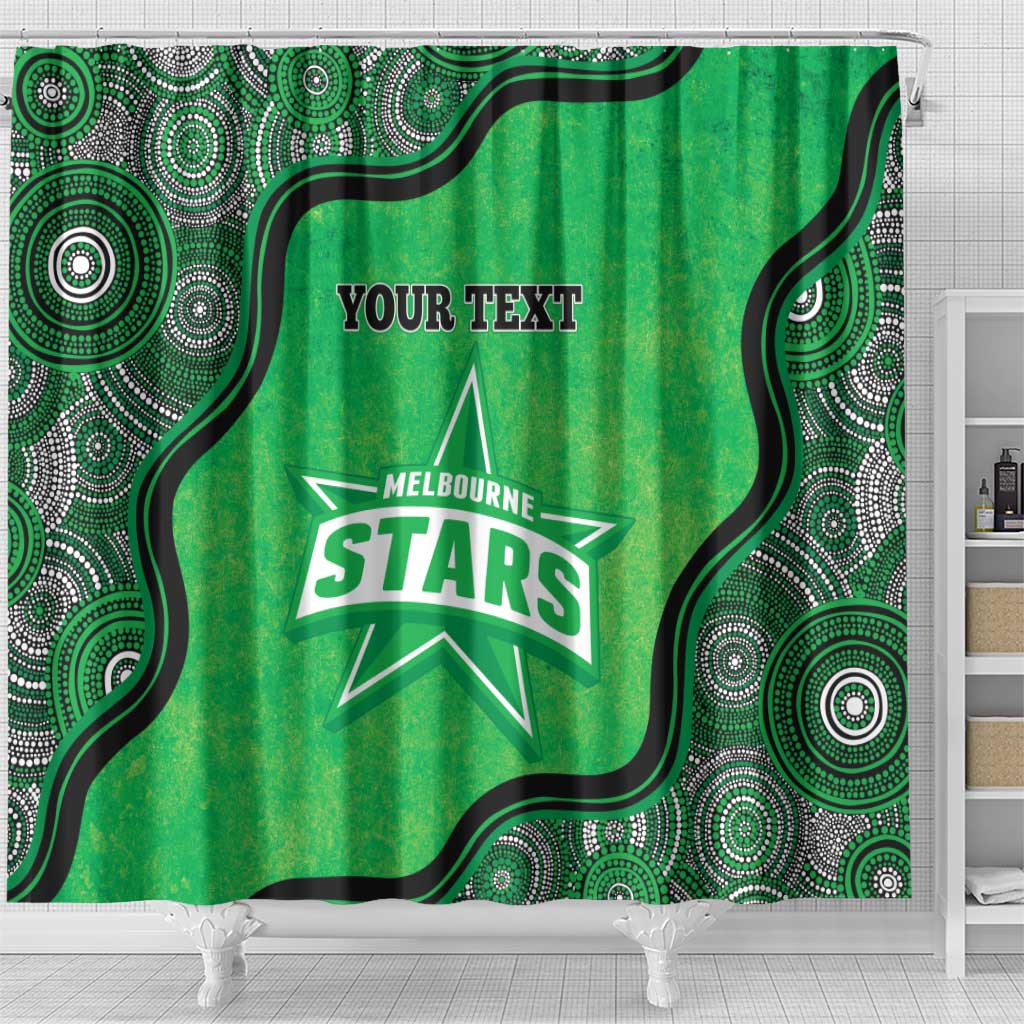 Custom Melbourne Stars Shower Curtain Indigenous Art - Grunge Style