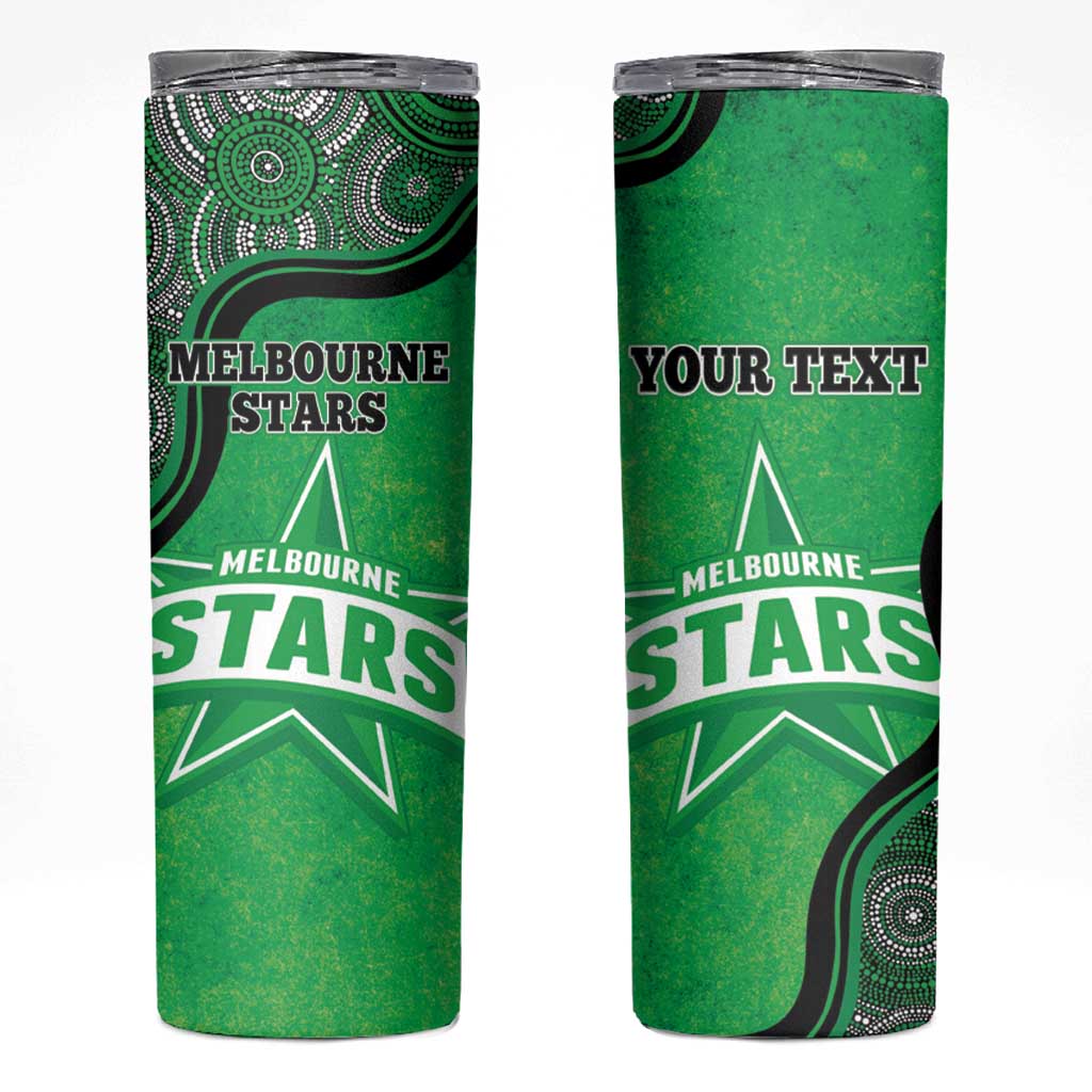 Custom Melbourne Stars Skinny Tumbler Indigenous Art - Grunge Style
