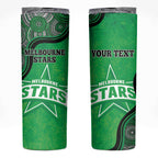 Custom Melbourne Stars Skinny Tumbler Indigenous Art - Grunge Style
