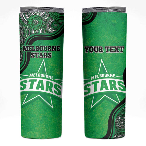 Custom Melbourne Stars Skinny Tumbler Indigenous Art - Grunge Style
