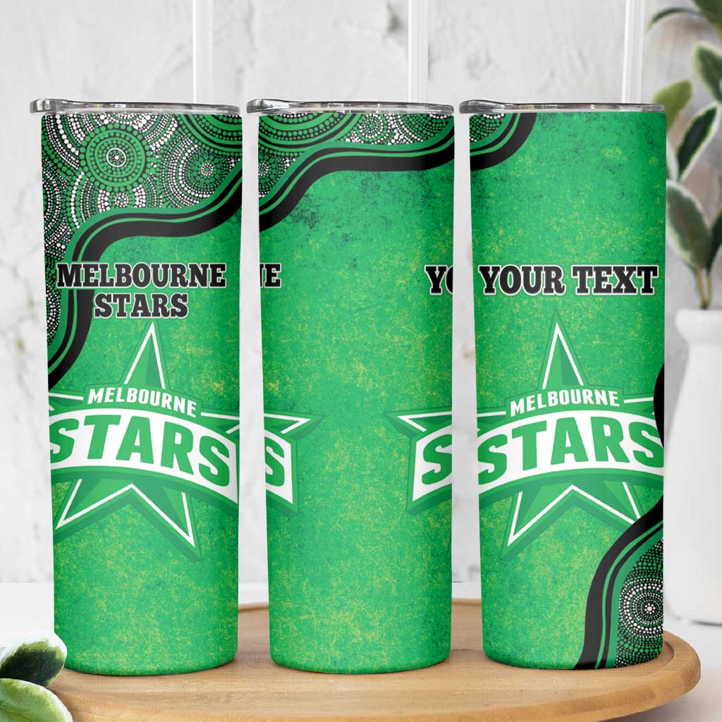 Custom Melbourne Stars Skinny Tumbler Indigenous Art - Grunge Style