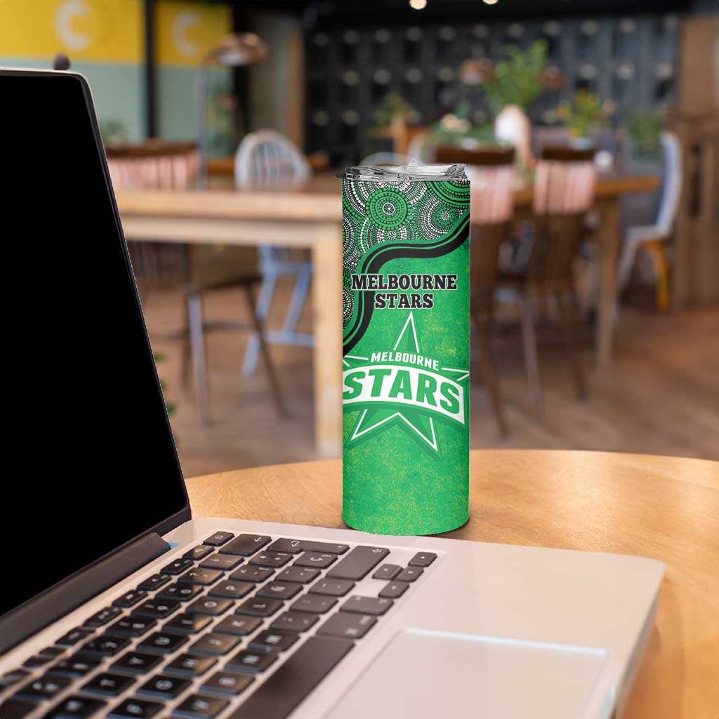Custom Melbourne Stars Skinny Tumbler Indigenous Art - Grunge Style