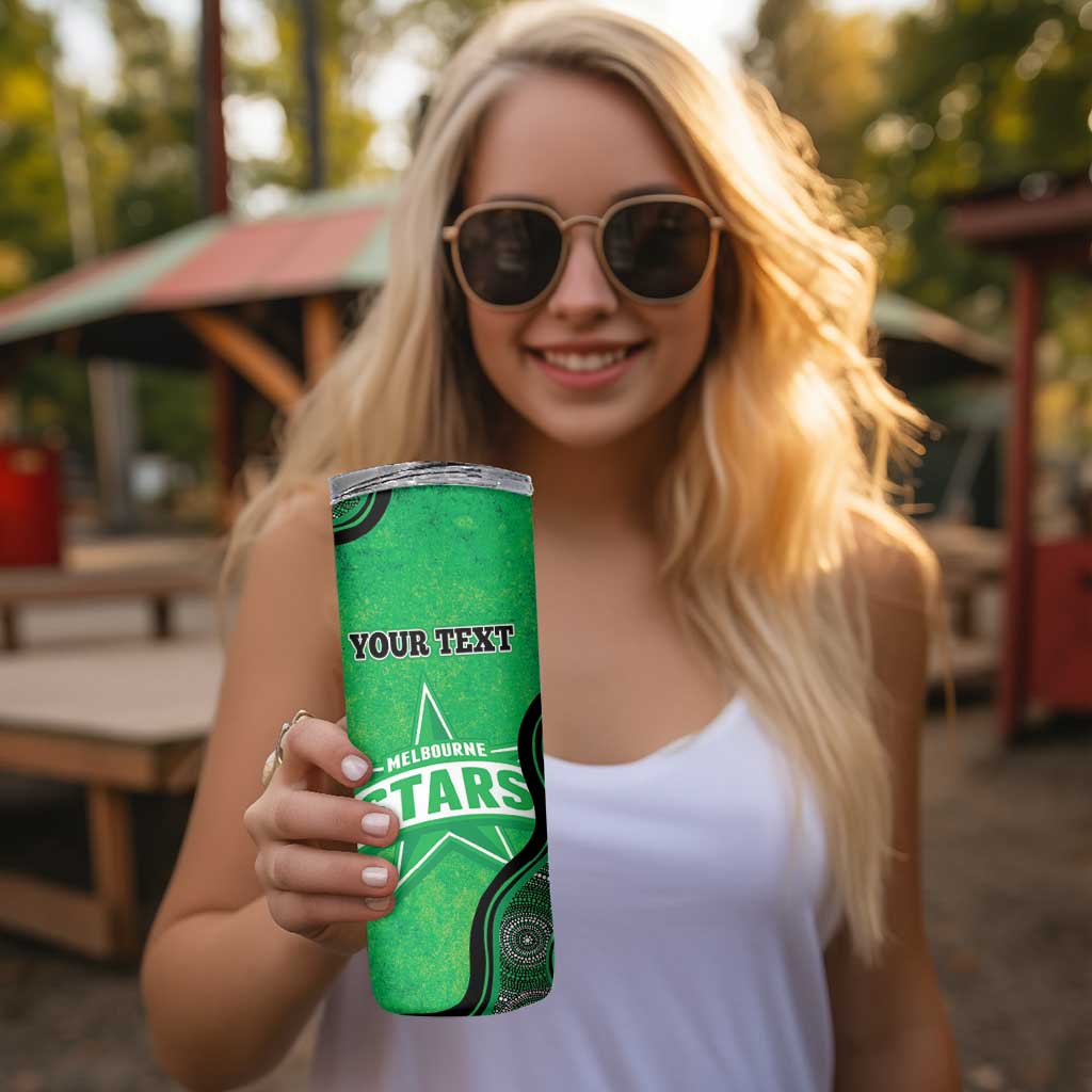Custom Melbourne Stars Skinny Tumbler Indigenous Art - Grunge Style