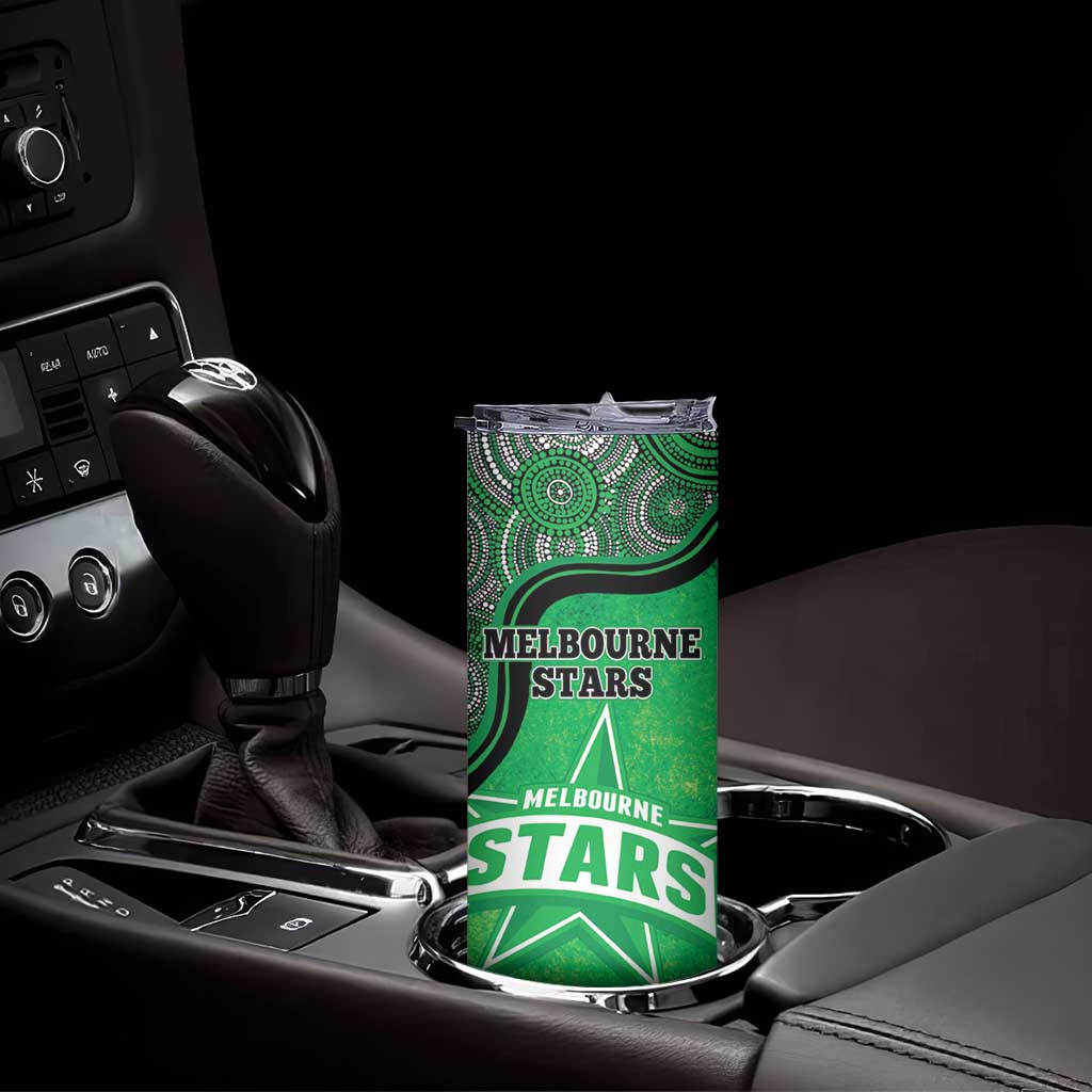 Custom Melbourne Stars Skinny Tumbler Indigenous Art - Grunge Style