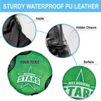 Custom Melbourne Stars Spare Tire Cover Indigenous Art - Grunge Style