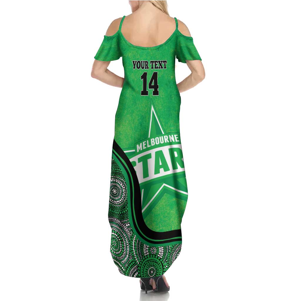Custom Melbourne Stars Summer Maxi Dress Indigenous Art - Grunge Style