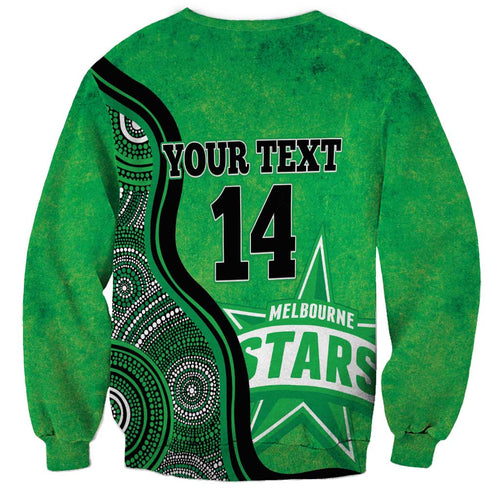 Custom Melbourne Stars Sweatshirt Indigenous Art - Grunge Style
