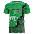 Custom Melbourne Stars T Shirt Indigenous Art - Grunge Style