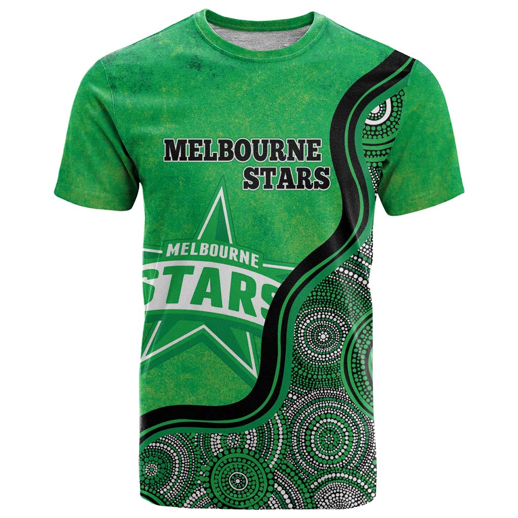 Custom Melbourne Stars T Shirt Indigenous Art - Grunge Style
