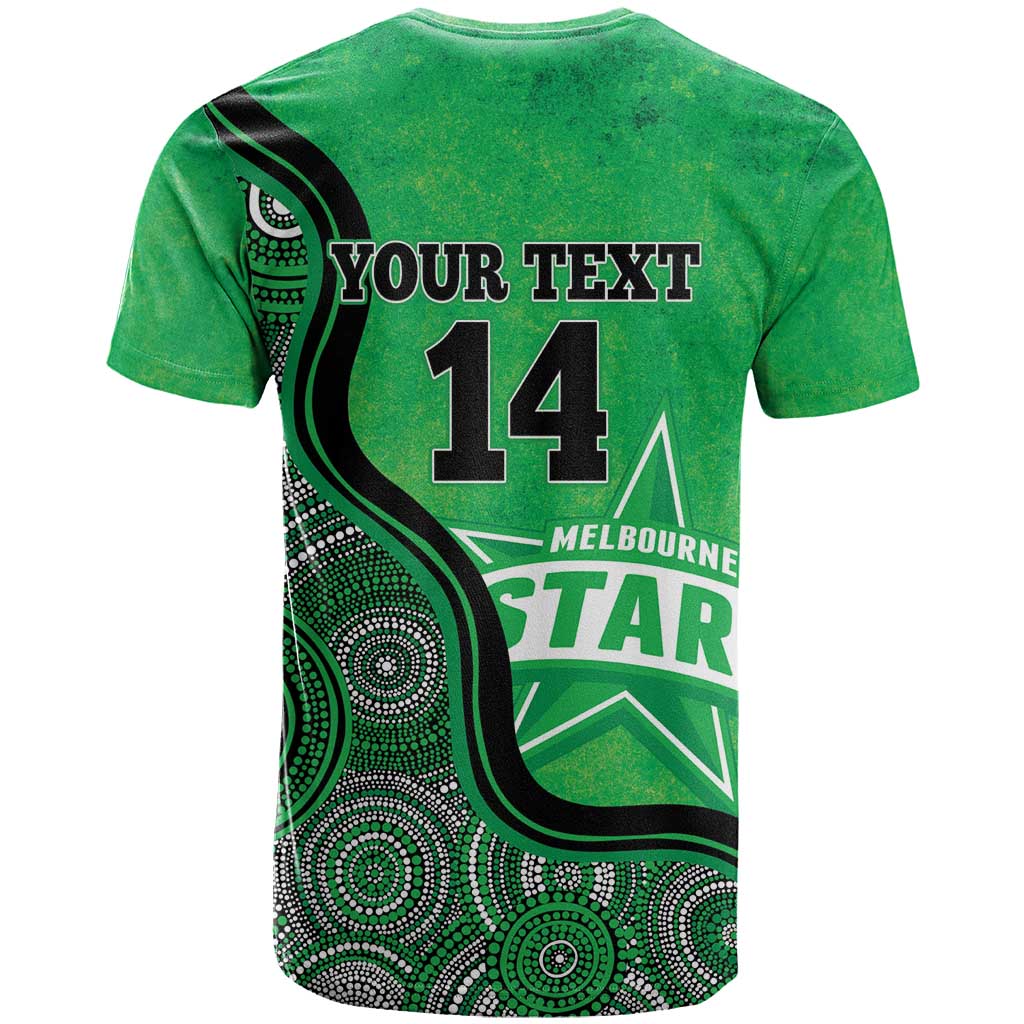 Custom Melbourne Stars T Shirt Indigenous Art - Grunge Style