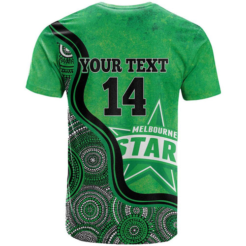 Custom Melbourne Stars T Shirt Indigenous Art - Grunge Style