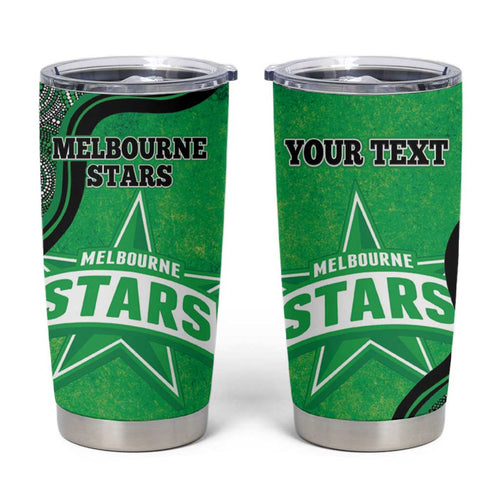 Custom Melbourne Stars Tumbler Cup Indigenous Art - Grunge Style