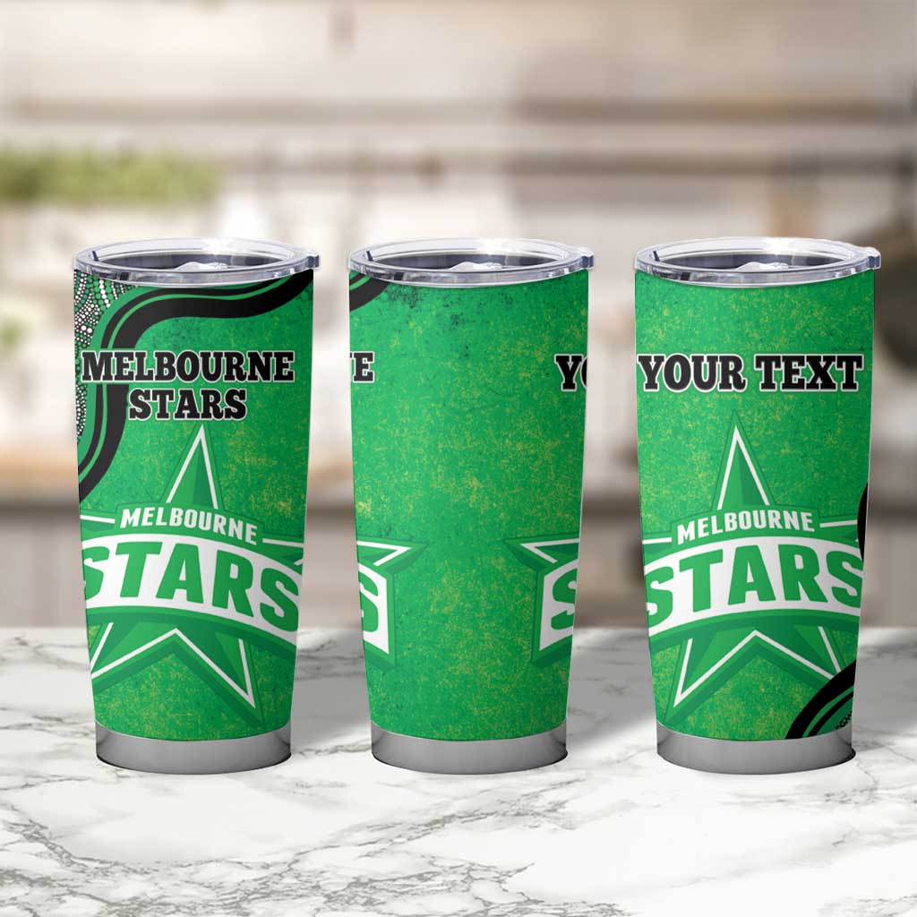 Custom Melbourne Stars Tumbler Cup Indigenous Art - Grunge Style
