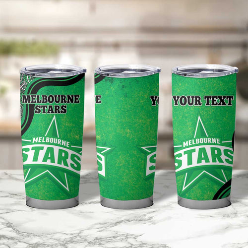 Custom Melbourne Stars Tumbler Cup Indigenous Art - Grunge Style
