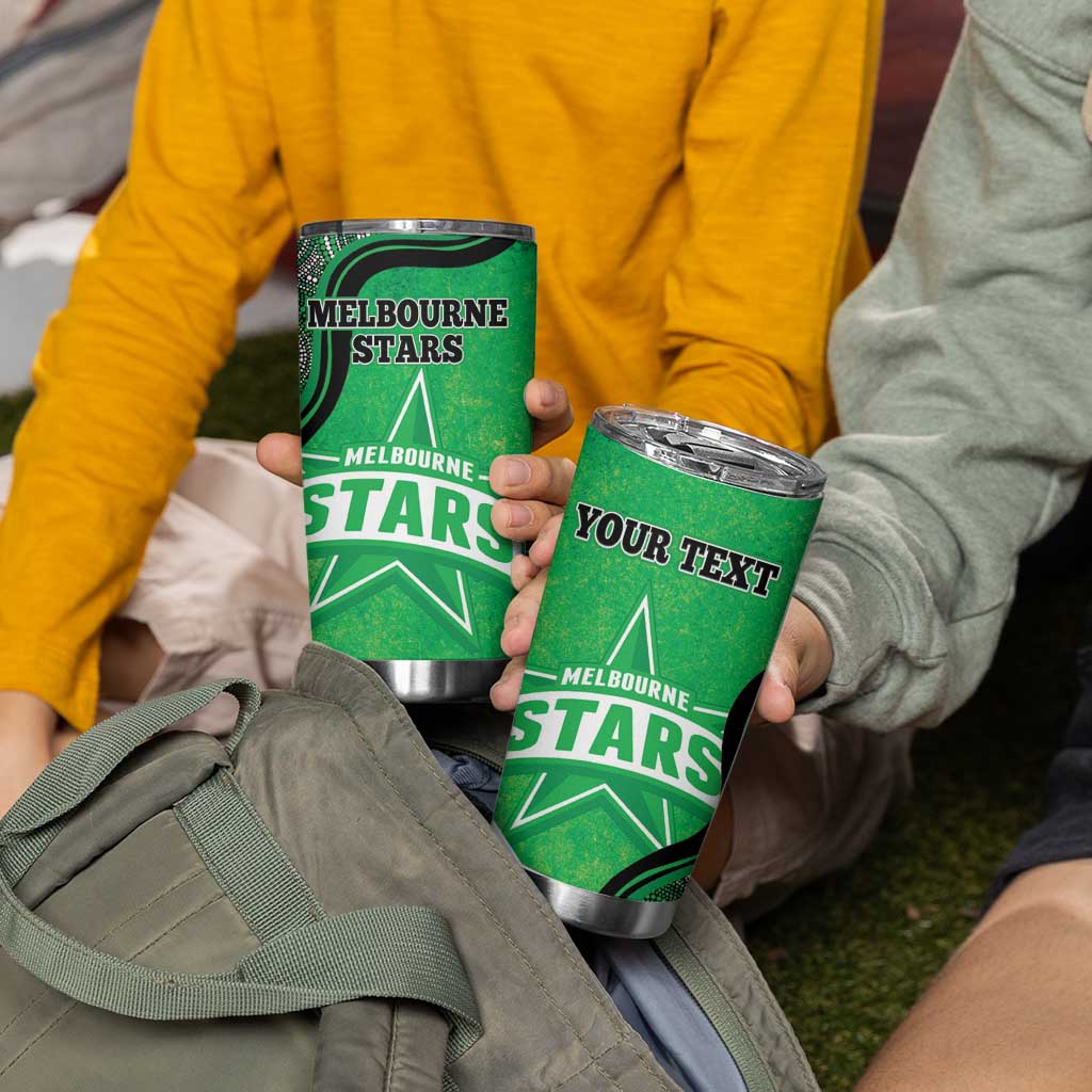 Custom Melbourne Stars Tumbler Cup Indigenous Art - Grunge Style