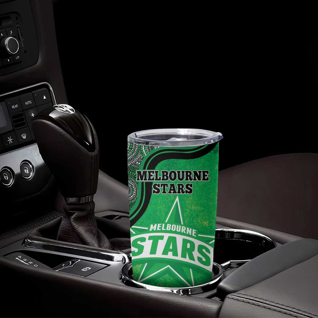 Custom Melbourne Stars Tumbler Cup Indigenous Art - Grunge Style
