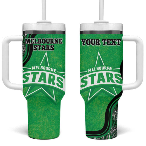 Custom Melbourne Stars Tumbler With Handle Indigenous Art - Grunge Style