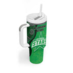 Custom Melbourne Stars Tumbler With Handle Indigenous Art - Grunge Style