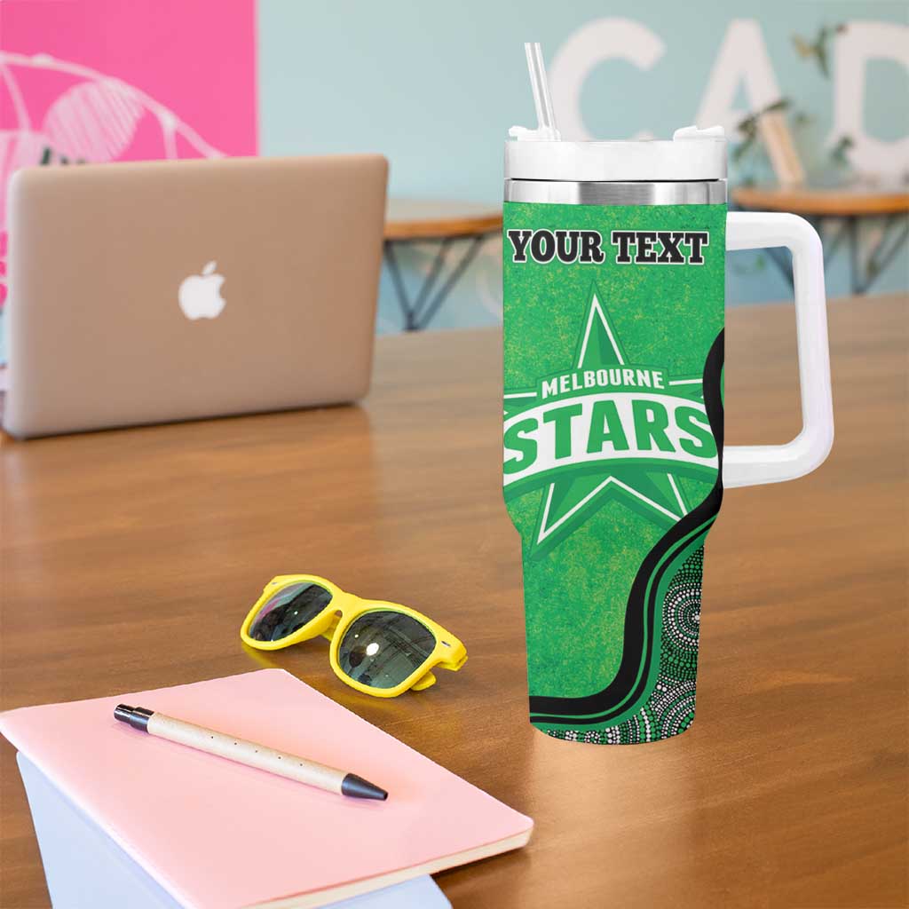 Custom Melbourne Stars Tumbler With Handle Indigenous Art - Grunge Style