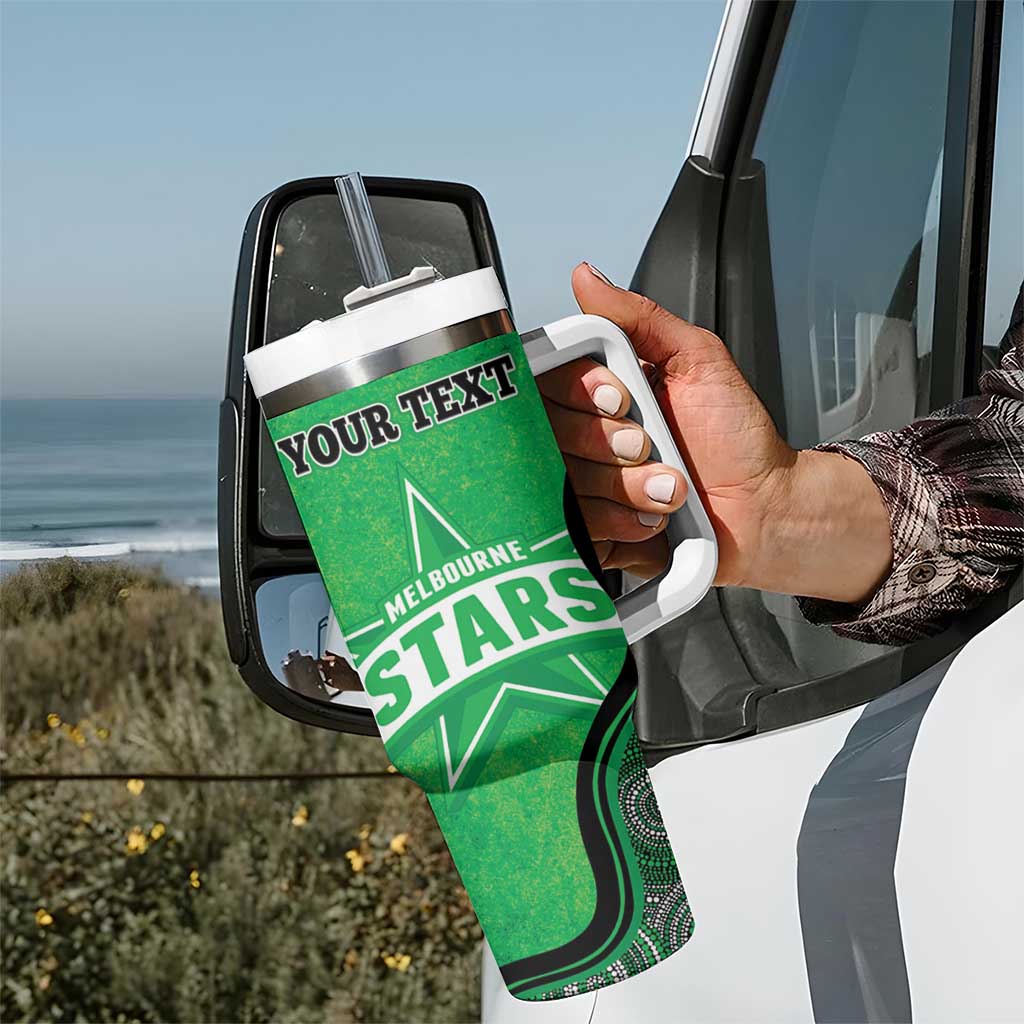 Custom Melbourne Stars Tumbler With Handle Indigenous Art - Grunge Style