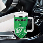 Custom Melbourne Stars Tumbler With Handle Indigenous Art - Grunge Style