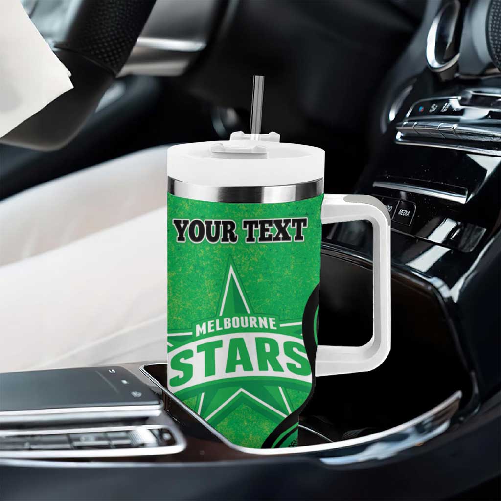 Custom Melbourne Stars Tumbler With Handle Indigenous Art - Grunge Style