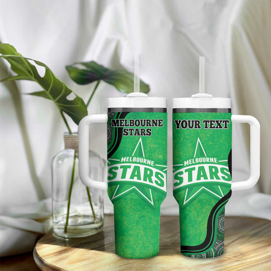 Custom Melbourne Stars Tumbler With Handle Indigenous Art - Grunge Style