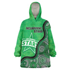 Custom Melbourne Stars Wearable Blanket Hoodie Indigenous Art - Grunge Style