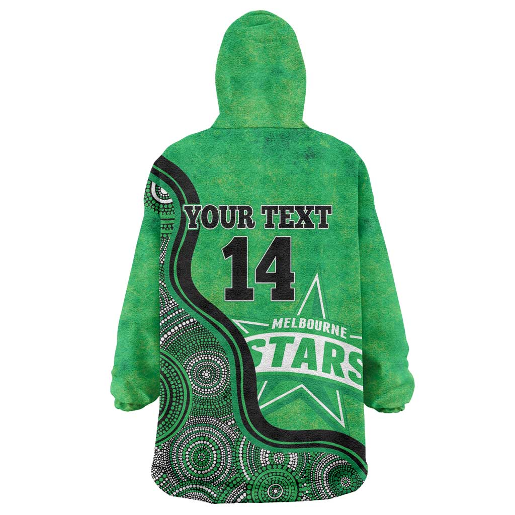 Custom Melbourne Stars Wearable Blanket Hoodie Indigenous Art - Grunge Style
