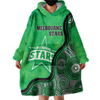 Custom Melbourne Stars Wearable Blanket Hoodie Indigenous Art - Grunge Style