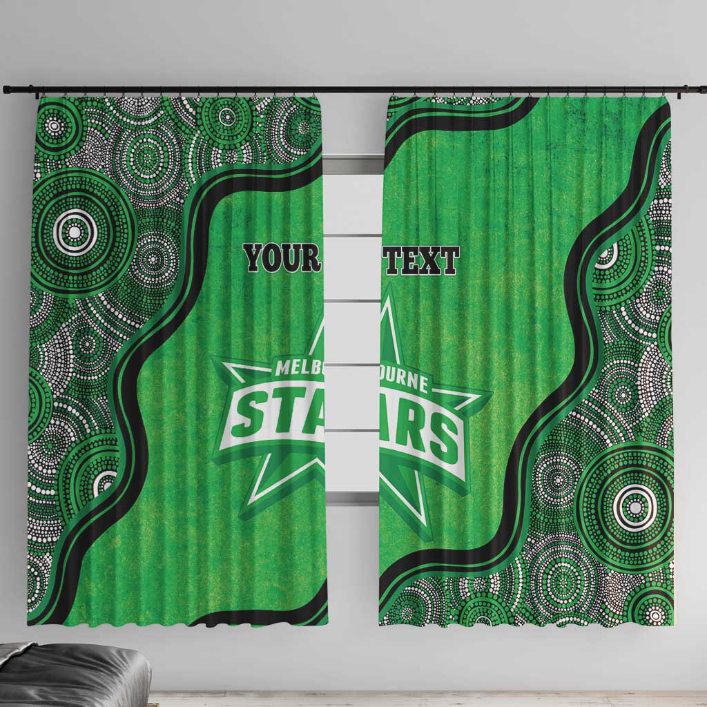 Custom Melbourne Stars Window Curtain Indigenous Art - Grunge Style