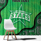 Custom Melbourne Stars Window Curtain Indigenous Art - Grunge Style