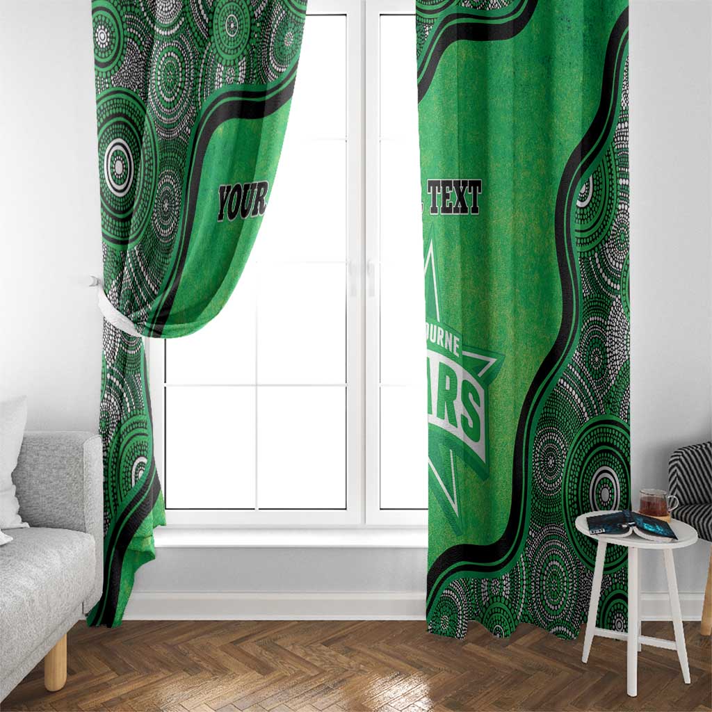 Custom Melbourne Stars Window Curtain Indigenous Art - Grunge Style